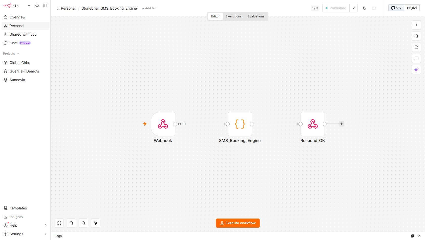 Stonebriar_SMS_Booking_Engine n8n canvas